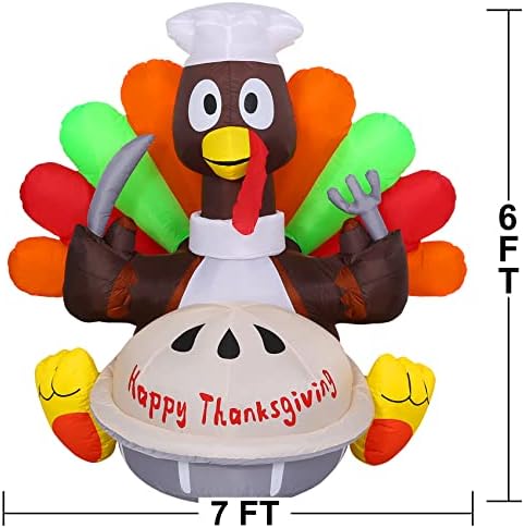 6-подножието на Надуваеми играчки за Деня на Благодарността Външно Украса, Надуваеми Пуйка за Деня на Благодарността,