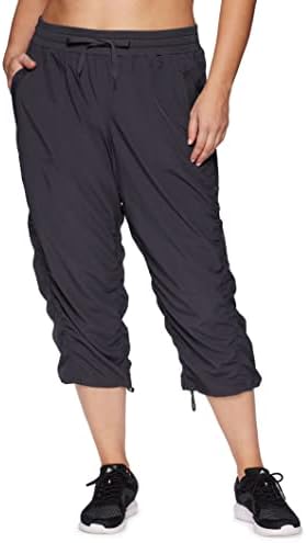 RBX Active Дамски Модни Леки Тъкани Панталони Капри с Обтягивающим Шнурком Размер Плюс, Прилепнали на Тялото