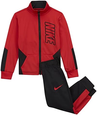 Яке и панталон Nike Dri-Fit за малки момчета с цип, комплект от 2 теми (в Червено (76E201-R1N)/B