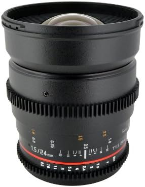 Широкоъгълен обектив Rokinon CV24M-NEX 24 мм т1.5 за Sony E-Mount (NEX) с регулируема бленда и съвместимо с последващо