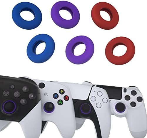 PlayVital 3 Чифта силиконови буфери Aim Assist Прецизна пръстени за контрол на движението на целта за PS5, за PS4, Xbox