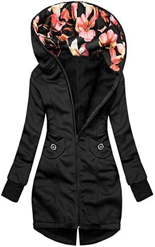 ADSSDQ/ Зимни дамски Блузи С качулка, Обикновена Стилно палто с цип, Удобни за Посещения от средно тегло, Мягчайшие