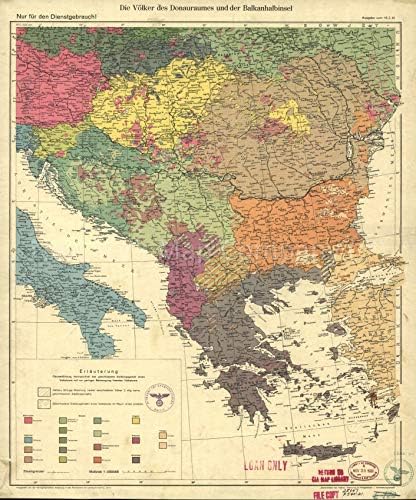 1940 Map| Balkan Peninsula|Ethnology| Die Volker des Donauraumes und der Balkanhalbins