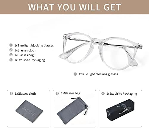 Очила AVDLAB, блокиране на синята светлина, за жени и мъже, защитни лещи за игрални очила с защита от Blu-Ray,