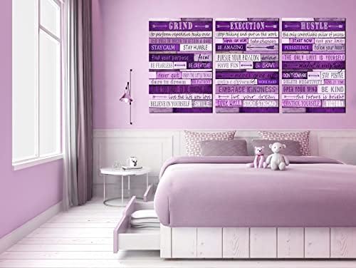 Лилаво Вдъхновяващи Плакат на стената на спалнята на момичетата - Мотивационни подаръци за жени - Стенен декор