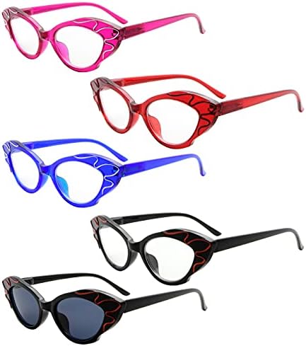 Eyekepper 5-pack Очила за четене за Жени с Малки лещи за четене Котешко око