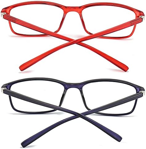 QISEOG 2 Опаковки Очила за четене със заключване синя светлина-Леки Ридеры TR90 за жени, Компютърни очила с син екран, които