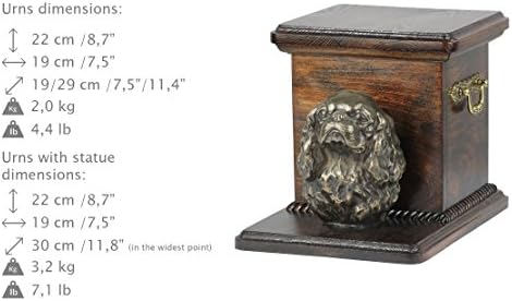Кавалер Кинг Чарлз шпаньол, военен мемориал, урна за кучешки праха, със статуя на куче, ArtDog