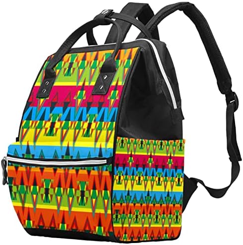 Цветни Геометрични Чанти за Памперси, Торбички Тоут за Мама, Многофункционална Раница за Пътуване, Стилна Раница за Училище