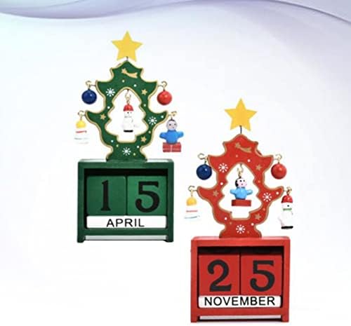 BESTOYARD Офис календар 6 БР Коледен обратното броене коледен календар от дървени блокове коледен календар от блокове на