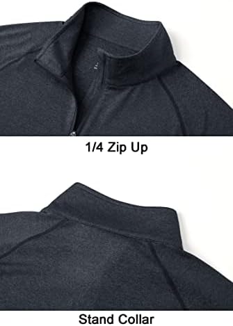 MAGCOMSEN Мъжки Пуловер с цип 1/4 UPF 50 + и е С дълъг Ръкав, Слънчеви Риза За Голф, Леки Спортни Спортни Блузи, Риза