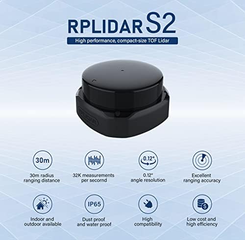 RPLIDAR S2 2D 360 градуса Радиус на сканиране 30 метра IP65 ЛИДАРНЫЙ сензор за заобикаляне на препятствия и навигация