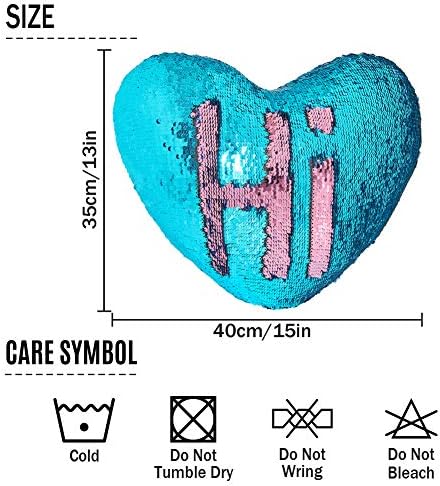 Декоративна възглавница Play Tailor с Пайети във формата на Сърце и вложки във формата на Сърце, Обратими Възглавници с пайети