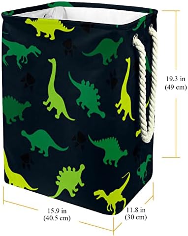 Кошница за дрехи със зелен проследи Динозавър Вградена Подплата с Подвижни скоби Кошница за дрехи с дръжки