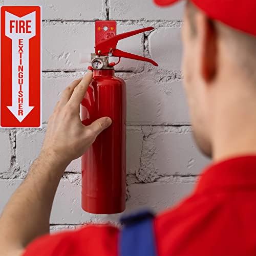 Държач за пожарогасител от 2 теми и стикер Със знак Пожарогасител от 4 теми, монтиран на стената кука за закрепване