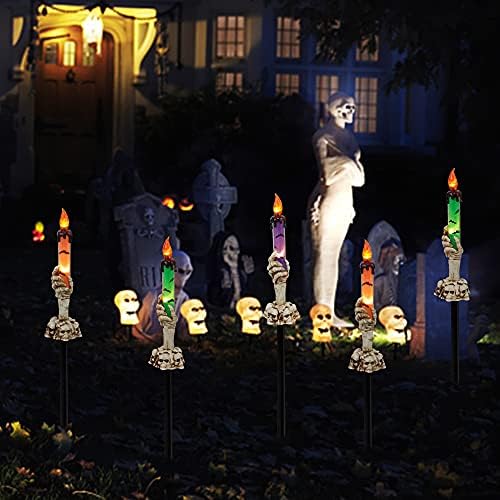 ВОДНИ Пързалки за свещи на Хелоуин, на 5 Опаковки Производител на Песните за Свещи С виртуален скелет в ръцете, Водоустойчив