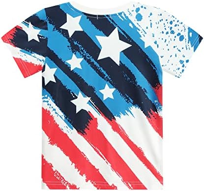 Тениски за малки момчета на 4 юли, Тениска с американския Флаг, Патриотични Блузи с Къс ръкав на Деня на Независимостта