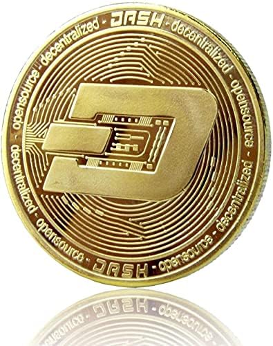 Dash | Криптовалюта Виртуална Валута | Позлатен Художествена Монета Challenge Лъки Coin Подарък са подбрани Монета с Пластмасова