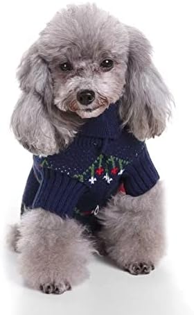Коледен Пуловер със Снежен Човек за Малки Кучета Котки от Памук, Ръчно изработени, Тканая Риза за малки Кученца,