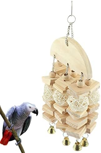 ＫＬＫＣＭＳ Играчки за Папагали домашни - Интерактивно място за спане, Поставка за птици, 15x41 см