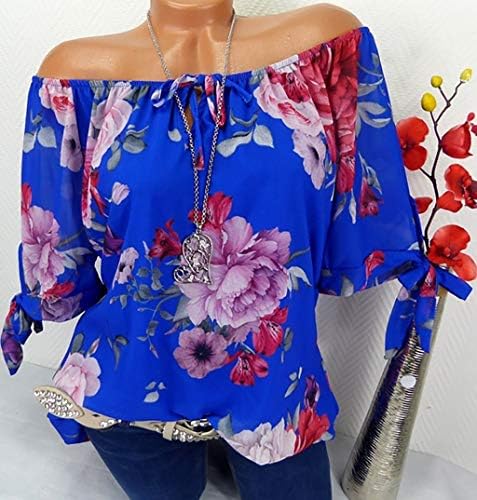 Yubnlvae Блузи за Жени, Модни Ежедневни Плюс Размер Дишащи Модни Летни Ризи с Кръгло Деколте и Къс Ръкав Модел