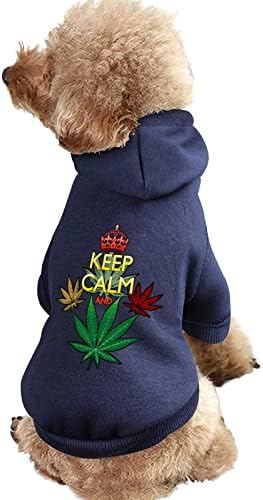 Запазете Спокойствие и Цели Тениска за Кучета с Листа на Марихуана, Модерен Костюм за Кучета с Кепкой, Аксесоари за