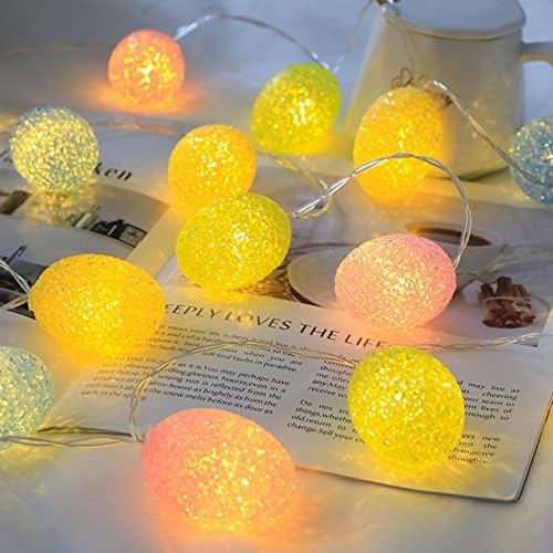 ZZWXWA Великденски украси, великденски светлини, 20 led гирлянди за великденски яйца на батерии, Великденски