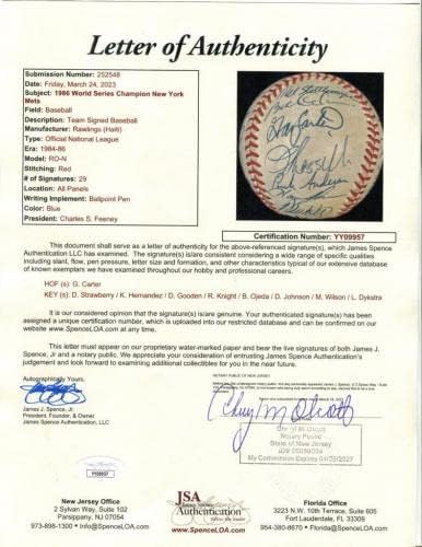 Официален ретро играта топката ню ЙОРК Метс NL с няколко подписите на 1986 година на издаване. - Бейзболни топки с