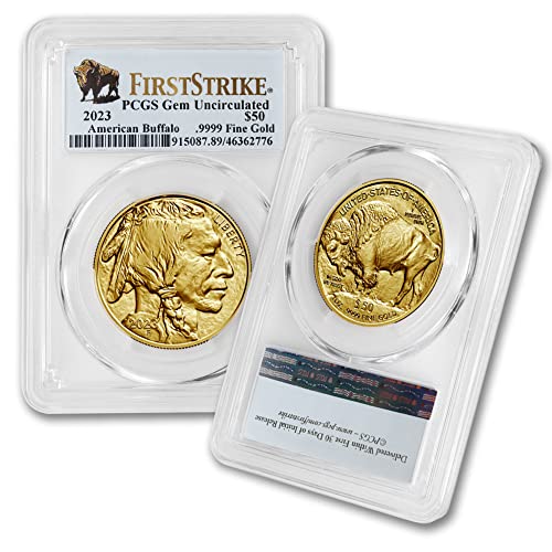Монети, в кюлчета от американското злато Бъфало 2023 година, без знака на монетния двор, 1 унция, Скъпоценен камък, без лечение