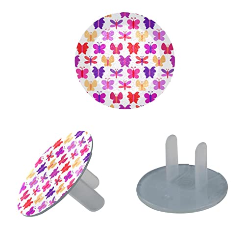 Прозрачен капак за контакти (24 бр. в опаковка), Сладък Многоцветни Диелектрични Пластмасови Капачки под формата на пеперуда