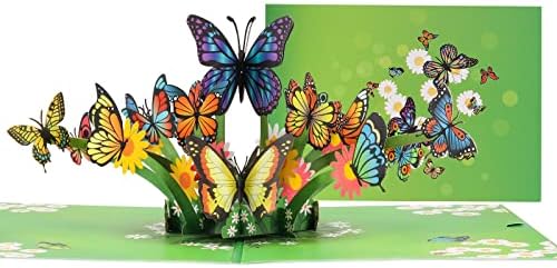 Поп картички Bavmav, изскачащи картички с летящи пеперуди, Прост, модерен стил, Подходящи за всички случаи,