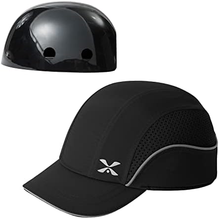 Защитно Бейзболна шапка Лека Защитна Каска За защита на главата, Дишаща Шапка за защита на главата (M18109H Черно,