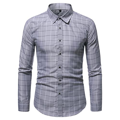 Maiyifu-GJ Мъжки Шарени Ризи с дълъг ръкав и копчета, Изпъстрен ризи с отложным яка, Класически Стилни бизнес ризи