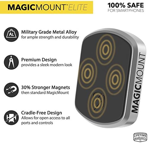 Scosche MEVSG-XTET MagicMount Elite, Магнитно Вентилационно скоба за кола, Сив Космически цвят и Магнитен държач
