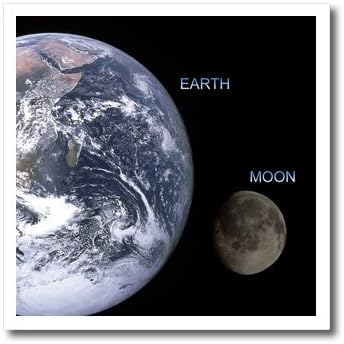 3dRose ht_76842_1 Слънчевата система-Земята и Луната-Чугун в Теплопередаче за материала, 8 на 8 см, Бял