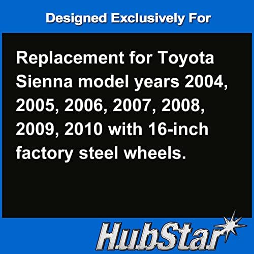 Точно копие на капачката на главината на премиум-клас, Замяна за Toyota Sienna 2004-2010, 16-инчов Сребриста Капачка