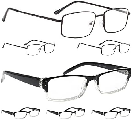 LUR 3 опаковки на метални очила за четене + 4 опаковки класически очила за четене (само 7 двойки ридеров + 2,50)
