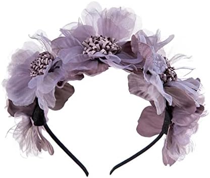 BETHYNAS Превръзка на главата с цветя Модел за малки Момичета от Мека Дантела Кърпа, шапки с Цветя Модел за Сватбени