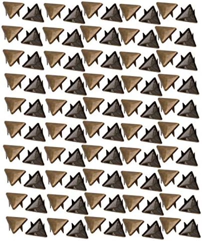 Aexit 100шт 12 мм Начална Обков във формата На Триъгълник Хартиен Брад Бронзовата Тон за Scrapbooking САМ Занаятите