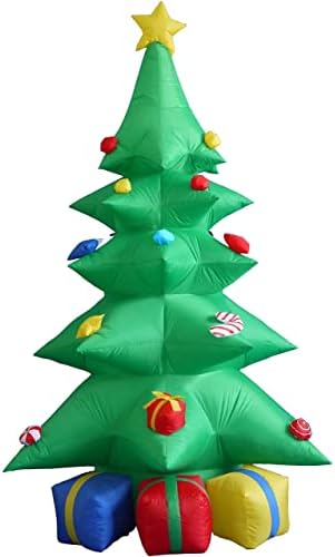 Два комплекта бижута за Коледно парти, включително надуваеми зелена коледна елха с височина 8 метра, с разноцветни