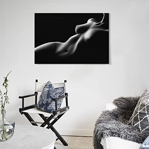 Черно-Бял Плакат на Жена Фигуративный пейзаж Модерни Абстрактни Плакати Платно Стенен Художествен Плакат Платно