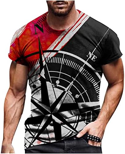 Ozmmyan Тениски с 3D Цифрово Принтом за Мъже, Големи Размери, Летни Тениски с Графичен Дизайн, Къс Ръкав, през