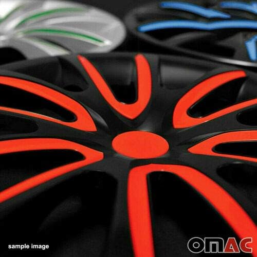 Джантите OMAC 16 инча за Nissan Sentra Черно-червени 4 бр. Капака Джанти - Шапки ступиц - Подмяна на външната повърхност