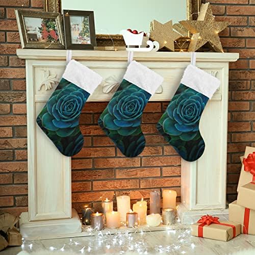 Коледни Чорапи с кактусовыми Суккулентами xigua, Бели Плюшени Чорапи-маншети, Подарък ленти за Официални Празнични