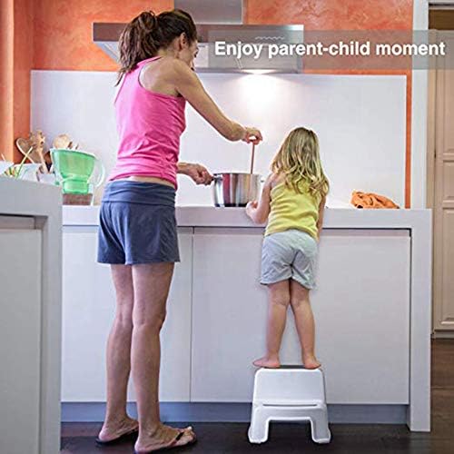Стъпка табуретка NBSXR двойна височина за деца, детска табуретка за приучения да гърне и използване в кухнята, Широка