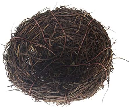 Amosfun Изкуствено Гнездо на птици От Ратан Място за Почивка на Птиците за Великден Украса на Градината и Двора