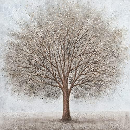 Yelash Абстрактна картина Дървото на живота - Дърво, Платно, Стенно Изкуство за дома - Плакат с Изображение на