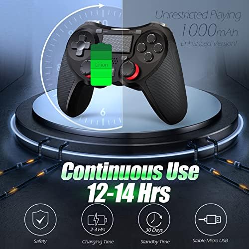 Безжичен контролер TERIOS, съвместим с PS4/PS4 Pro/PS4 Slim, Pro Контролер с вграден високоговорител, разширено