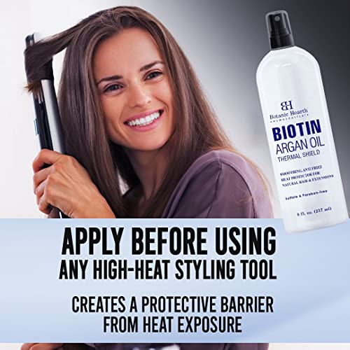 Термозащитный спрей Botanic Hearth за коса - С аргановым масло и биотин - Климатик и Термозащита за коса от