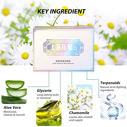 Жупелно сапун Bee & Flower Шанхай Yaozao за лечение на акне, Почистване на Шоколад с 10% съдържание на сяра за лице и